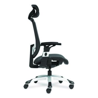 Alera Minerva Ergonomic Mesh Swivel Task Chair, Support Up to 275lb, 17.24 to 20.98 Seat Height, Black Seat/Back, Silver Base