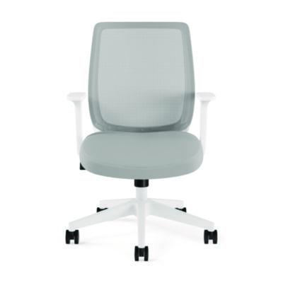 Alera Wessex Ergonomic Fabric Mesh Swivel Task Chair, Supports 275 lb, 17.09 to 20.83 Seat Height, Gray Seat/Back, White Base