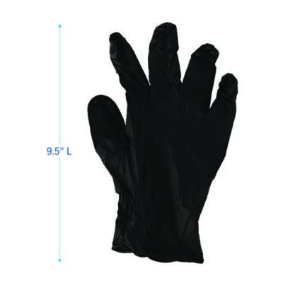 Disposable General-Purpose Powder-Free Nitrile Gloves, Small, Black, 4.4 mil, 100/Box, 10 Boxes/Carton