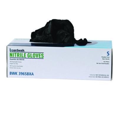 Disposable General-Purpose Powder-Free Nitrile Gloves, Small, Black, 4.4 mil, 100/Box, 10 Boxes/Carton