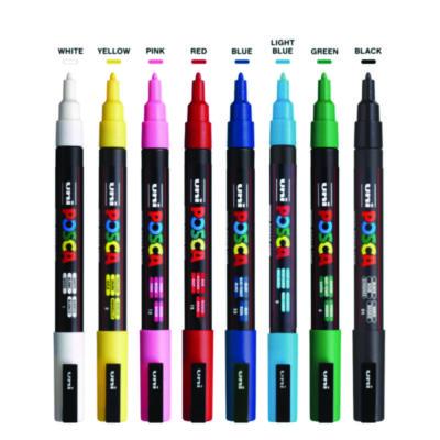 Water-Based Paint Markers, Medium Bullet Tip, Assorted Colors, 8/Pack