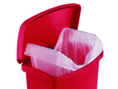 Streamline Resin Step-On Container, Front Step Style, 18 gal, Polyethylene, Red