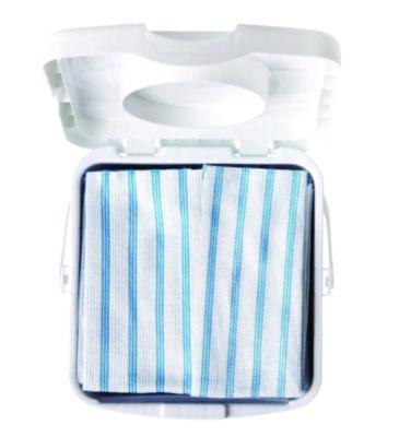 Disposable Microfiber Cleaning Cloths, 12 x 12, White/Blue Stripe, 600/Carton