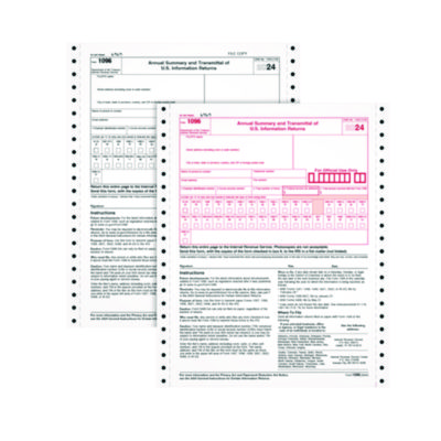 Adams® 2-Part 1096 Continuous Feed Tax Forms