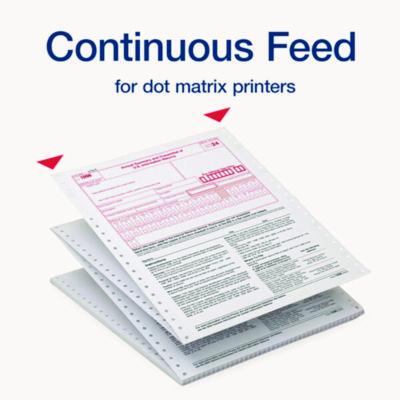 2-Part 1096 Continuous Feed Tax Forms, Fiscal Year: 2024, Two-Part Carbonless, 8 x 11, 10 Forms Total