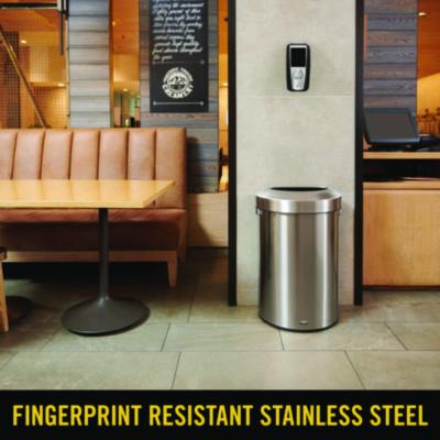 Refine Series Waste Receptacle, 21 gal, Plastic/Stainless Steel