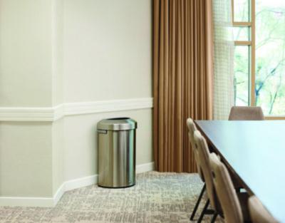 Refine Series Waste Receptacle, 21 gal, Plastic/Stainless Steel