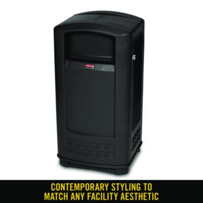 Plaza Jr. Container, 35 gal, Plastic, Black