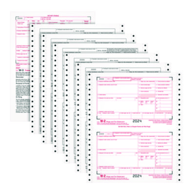 Adams® 4-Part W-2 Continuous Feed Tax Forms