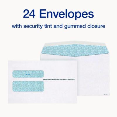 6-Part W-2 Tax Form Kit with Security Envelopes and Tax Forms Helper, 2024, 8.5 x 5.5, 2 Forms/Sheet, 24 Forms Total