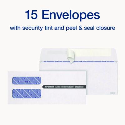 4-Part 1099-NEC Tax Form Kit with Security Envelopes and Tax Forms Helper, 2024, 8.5 x 3.66, 3 Forms/Sheet, 15 Forms Total