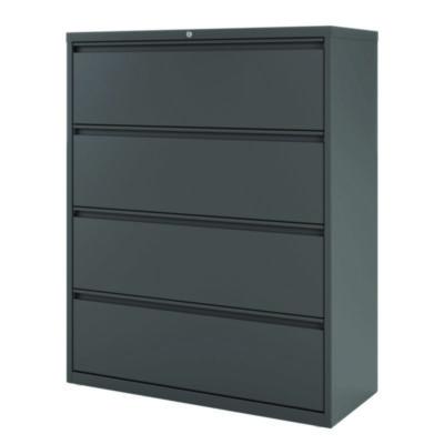 AleraLateral File, 4 Letter/Legal/A4 -Size File Drawers, Charcoal, 42" x 18.63" x 52.5" (ALE16071) ALE16071