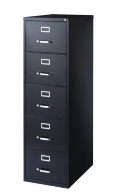AleraFive-Drawer Economy Vertical File, 5 Legal-Size File Drawers, Black, 18" x 26.5" x 61.37" (ALE17781) ALE17781
