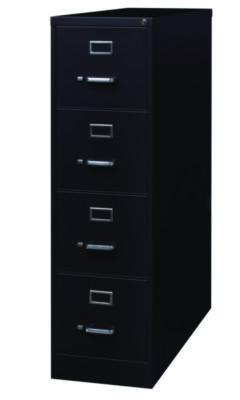 AleraFour-Drawer Economy Vertical File, 4 Letter-Size File Drawers, Black, 15" x 28.5" x 52" (ALE18773) ALE18773