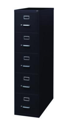 AleraFive-Drawer Economy Vertical File, 5 Letter-Size File Drawers, Black, 15" x 28.5" x 61.37" (ALE18776) ALE18776