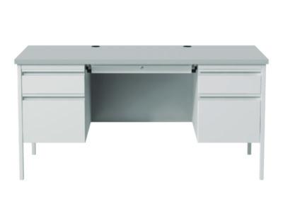 AleraDouble Pedestal Steel Desk, 60" x 30" x 29.5", Gray, Gray Legs (ALE19915) ALE19915