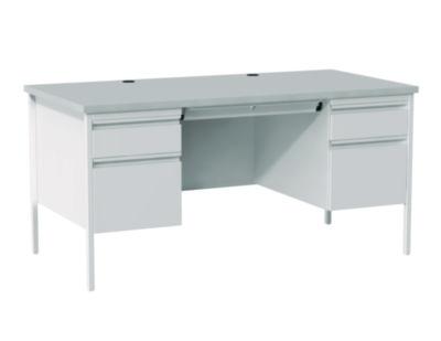 AleraDouble Pedestal Steel Desk, 60" x 30" x 29.5", Gray, Gray Legs (ALE19915) ALE19915