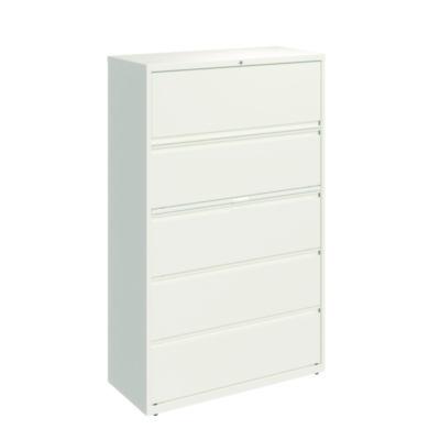 AleraLateral File, 5 Letter/Legal/A4 -Size File Drawers, White, 42" x 18.63" x 67.63" (ALE23707) ALE23707