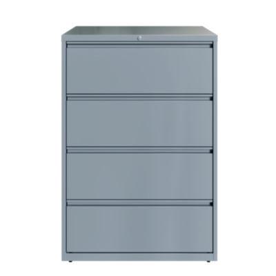 AleraLateral File, 4 Letter/Legal/A4 -Size File Drawers, Arctic Silver, 36" x 18.63" x 52.5" (ALE23746) ALE23746
