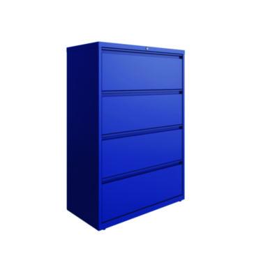 AleraLateral File, 4 Letter/Legal/A4 -Size File Drawers, Classic Blue, 36" x 18.63" x 52.5" (ALE24257) ALE24257