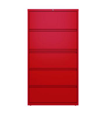 AleraLateral File, 5 Letter/Legal/A4 -Size File Drawers, Lava Red, 36" x 18.63" x 67.63" (ALE24258) ALE24258