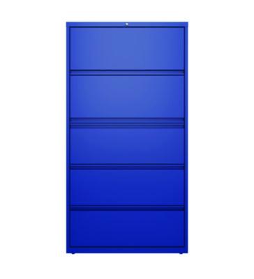 AleraLateral File, 5 Letter/Legal/A4 -Size File Drawers, Classic Blue, 36" x 18.63" x 67.63" (ALE24260) ALE24260