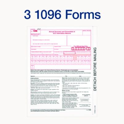 4-Part 1099-NEC Tax Form Kit with Security Envelopes and Tax Forms Helper, 2024, 8.5 x 3.66, 3 Forms/Sheet, 15 Forms Total