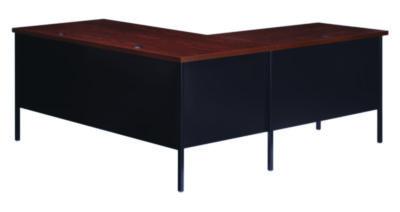 AleraL-Shaped Corner Desk, Left-Hand Return, 72" x 72" x 29.5", Walnut/Black (ALE20108) ALE20108