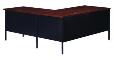 AleraL-Shaped Corner Desk, Right-Hand Return, 72" x 72" x 29.5", Walnut/Black (ALE20105) ALE20105