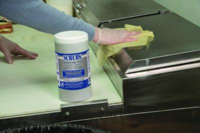 Stainless Steel Cleaner Towels, 1-Ply, 9.75 x 10.5, Lemon Scent, 30/Canister