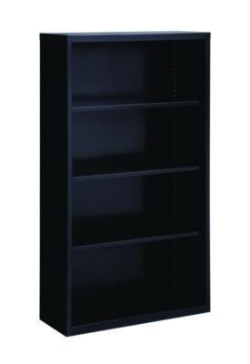 AleraFour-Shelf Metal Bookcase, 34.5" x 13" x 60", Black (ALE21207) ALE21207
