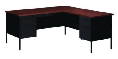 AleraL-Shaped Corner Desk, Right-Hand Return, 72" x 72" x 29.5", Walnut/Black (ALE20105) ALE20105