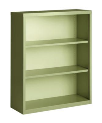AleraThree-Shelf Metal Bookcase, 34.5" x 13" x 42", Putty (ALE21203) ALE21203
