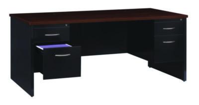 DESK,EXEC DOUBLE PED,BK