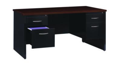 DESK,EXEC DOUBLE PED,BK