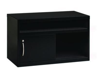 AleraCredenza with Sliding Door, Steel, 2-Shelf, 36 w x 18.62 d x 22 h, Black (ALE20506) ALE20506