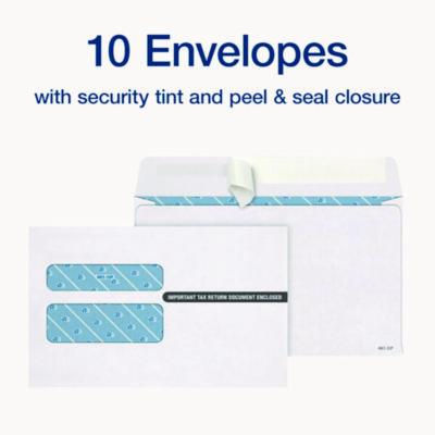 6-Part W-2 Tax Form Kit with Security Envelopes and Tax Forms Helper, 2024, 8 x 5.5, 2 Forms/Sheet, 10 Forms Total