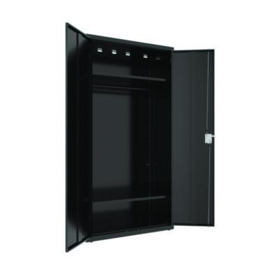 AleraWardrobe Combo Cabinet, (1) Full-Width Garment Rod, (2) Adjustable Shelves, 36" x 18" x 80.5", Black (ALE24315) ALE24315
