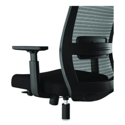 Alera Ashdale Ergonomic Fabric Swivel Task Chair, Supports 275 lb, 18.15 to 21.89 Seat Height, Black Seat/Back, Silver Base