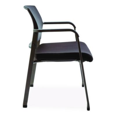 Alera Elgar Fabric Guest Chair, 24.41 x 22.64 x 31.73, Black Seat, Black Back, Black Base