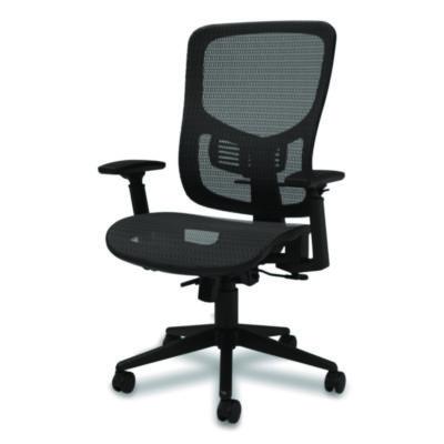 Alera Hollins Ergonomic Mesh Swivel Task Chair, Supports Up to 275lb, 18.57 to 22.54 Seat Height, Black Seat/Back, Black Base