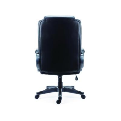 Alera Kirkdale Bonded Leather Manager Chair, Supports Up to 275 lb, 16.18 to 22.76 Seat Height, Black Seat/Back, Black Base