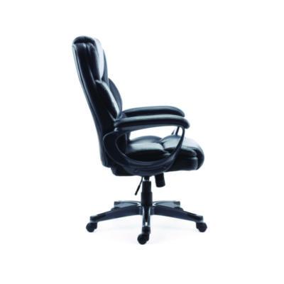 Alera Kirkdale Bonded Leather Manager Chair, Supports Up to 275 lb, 16.18 to 22.76 Seat Height, Black Seat/Back, Black Base