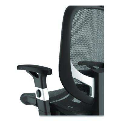 Alera Minerva Ergonomic Mesh Swivel Task Chair, Support Up to 275lb, 17.24 to 20.98 Seat Height, Black Seat/Back, Silver Base