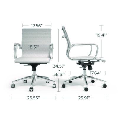 Alera Siskin Fabric Managers Chair, Supports Up to 275 lb, 16.93 to 20.67 Seat Height, Gray Seat, Gray Back, Chrome Base