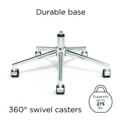 Alera Siskin Fabric Managers Chair, Supports Up to 275 lb, 16.93 to 20.67 Seat Height, Gray Seat, Gray Back, Chrome Base