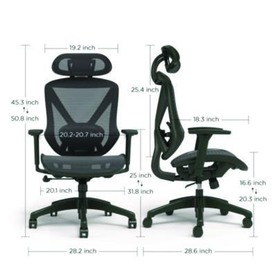 Alera Taunton Ergonomic Mesh Swivel Task Chair, Supports Up to 275lb, 17.44 to 20.98 Seat Height, Black Seat/Back, Black Base