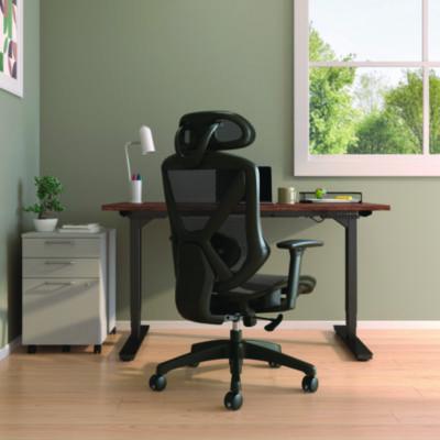 Alera Taunton Ergonomic Mesh Swivel Task Chair, Supports Up to 275lb, 17.44 to 20.98 Seat Height, Black Seat/Back, Black Base
