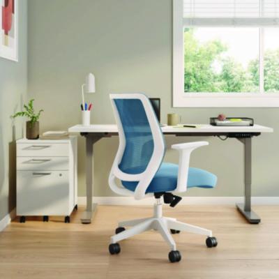 Alera Wessex Ergonomic Fabric Mesh Swivel Task Chair, Up to 275 lb, 17.09 to 20.83 Seat Height, Seafoam Seat/Back, White Base