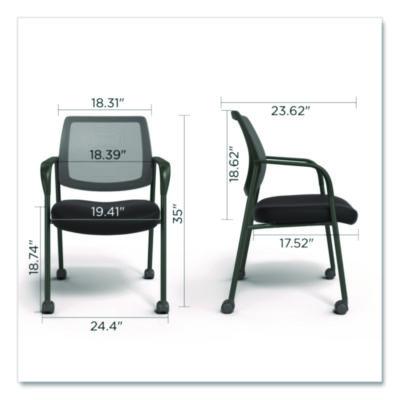 Alera Wessex Mesh Fabric Guest Chair, 24.41 x 23.62 x 35.04, Black Seat, Black Back, Black Base